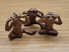 Vintage Cast Iron Wise Monkey Set See Hear Speak No Evil Metal Small Figurines