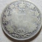 1936 Dot Canada Silver Twenty-five Cents Key Date Quarter Coin 25 Cents  q571 