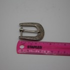 Vintage Silver Tone Belt Buckle Western Style Floral Engraved 2 Inch