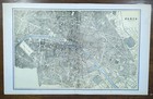 Vintage 1888 Paris France Map 21 x13    Old Antique Original Notre Dame Louvre