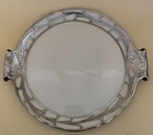 Antique Lenox Sterling Silver Overlay Tab Handled Tray Cake Plate 9 1 2 