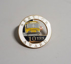 School Bus Driver 10 Years Service Award Lapel Pin Gold   tone Enamel Vtg Badge