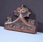6  Antique French Gothic Revival Crest In Solid Walnut Wood Highly Carved
