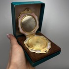 Vintage 875 Gilded Silver Shell Compact Mirror Soviet Makeup Box Signed 96g