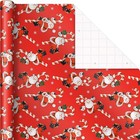 Hallmark Vintage Christmas Wrapping Paper Cut Lines On Reverse  3 Rolls  120 Sq 