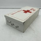 Vtg Johnson   Johnson Red   White Metal First Aid Kit Wall Mount Box 11   x5   x2 5   