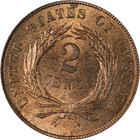 1865 Two  2  Cent Piece Pcgs Ms64 Rd Ogh Plain  5  Great Eye Appeal