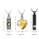3 Pcs Cremation Jewelry Heart Pendant Memorial Ashes Urn Necklace For Women Men