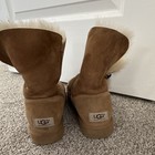 Ugg Australia Bailey Button Brown Suede Shearling Lined Mid-calf Boots 8