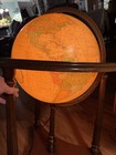 Vtg Replogle Heirloom 16  Lighted Floor Globe Neoclassical Wood Stand Wheels
