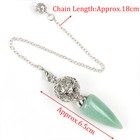 Natural Bullet Point Crystal Quartz Pendulum Metal Cage Energy Stone Amulet