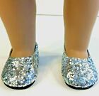 18 Inch Doll Silver Glitter Shoes Fits American Girl Casual  Princess  Dance