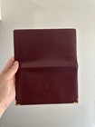 Vintage Must De Cartier Bordeaux Leather Long Wallet Gold Corners Burgundy