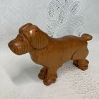 Vtg Artist Signed Hand-carved Chunky Wooden Dog Folk Art