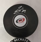 Seth Jarvis Signed Carolina Hurricanes Nhl Hockey Puck Beckett Autograph 