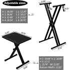 New Heavy Duty Keyboard Stand And Bench  Double-x Style Adjustable Height Black