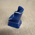 Vintage Ceramic Armchair Chair Porcelain Miniature Dollhouse Blue Furniture