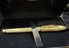 New Cross Townsend Stylus Fountain Pen  23kt Gold Plate  18kt Gold Medium Nib