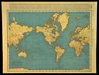 Vintage World Map Wall Art Decor Original 1930s Atlas Map Old Antique