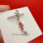 New 925 Sterling Silver Good Fortune Carp Fish Charm For Bracelet