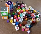Dice Lot  Unique Mixed Collector Set 80  Dice Cube Collection Odd Vintage Modern