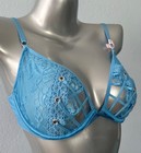 Victoria s Secret Low Cut Demi Bra Nwt Very Sexy Blue Cut Out Unlined Underwire