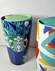 3x Estate Starbucks Ceramic Travel Tumblers 12 Oz Summer Appear Unused Look 