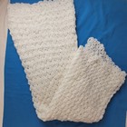 Handmade Crochet Afghan Throw Blanket 37 X 38 White Baby throw decor