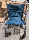 Medline Durable Folding Steel Transport Wheelchair Gray Frame Microban Teal