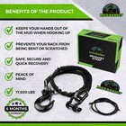 Mud Bandit 2ft Atv Recovery Strap With Winch Hook And D Ring 2ft  Black 