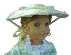 Colonial Style Mint Green Gown Hat Slippers For 18  American Doll Elizabeth