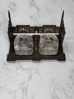 Antique Victorian Cast Iron Double Inkstand With Inkwells  Eastlake Late 1800s