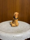 Vintage Japanese Kokeshi Straw Snow Boot Ornament Folk Art Showa Wood 9cm