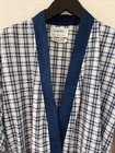 Vintage Roytex Robe Kimono Men s One Size Navy Plaid W  Belt Lounge Playboy