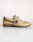Vintage Nike Bowling Shoes Mens Size 7 Tan Brown Leather Swoosh 80s