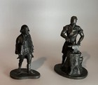 Buston Hudson Pewter Colonial Blacksmith And Ben Franklin Vintage Figurine