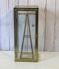Vintage Large 12  Brass Metal Glass Jewelry Box Display Case Necklace