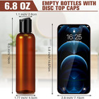 30 Pack Amber Empty Bottles Plastic Squeeze Bottles With Disc Top Flip Cap Small