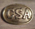 Vintage Csa Confederate States America Solid Brass Belt Buckle  3 
