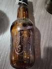 Lot 2 Grolsch And Rauchenfel Brown Glass Bottles Porcelain Flip Swing Top Vtg