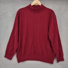 Dress Barn Top Womens 18 20 Burgundy Turtle Neck Long Sleeve Shoulder Pads Vtg