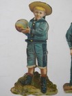 Antique Victorian Die Cut Embossed Scrap Paper Pair Of Boys In Sailor Suits