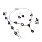 African Amethyst Gemstone 925 Silver Handmade Jewelry Set