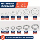 260pcs Stainless Steel Lock   Flat Washers Assortment Kit  Metric M3-m10 Set