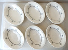 Mayer China Ss United States Line Grey Star Pattern  364 Oval Fruit Bowls X 6