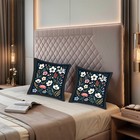Set Of 2 Decorative Throw Pillow Covers 18x18in - Floral Design 