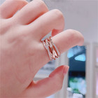 New Authentic 925 Sterling Silver Rose Gold Entwined Ring Size 5 6 7 7 5 8 5