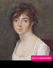 Antique Early 1800s French Empire Hand Painted Gouache Miniature Woman Portrait