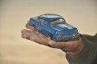 Vintage Fine Blue Friction Litho Car Tin Toy  Japan 
