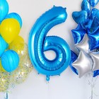 Blue Number 6 Balloon 40 Inch  Big Large Foil Helium Number Balloons  Jumbo G   
